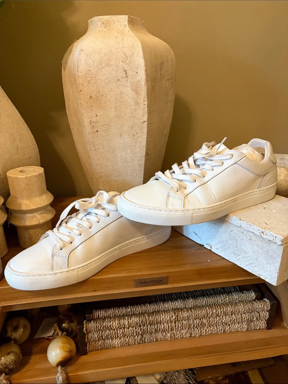 Avellini Women's White Leather Athletic Sneakers